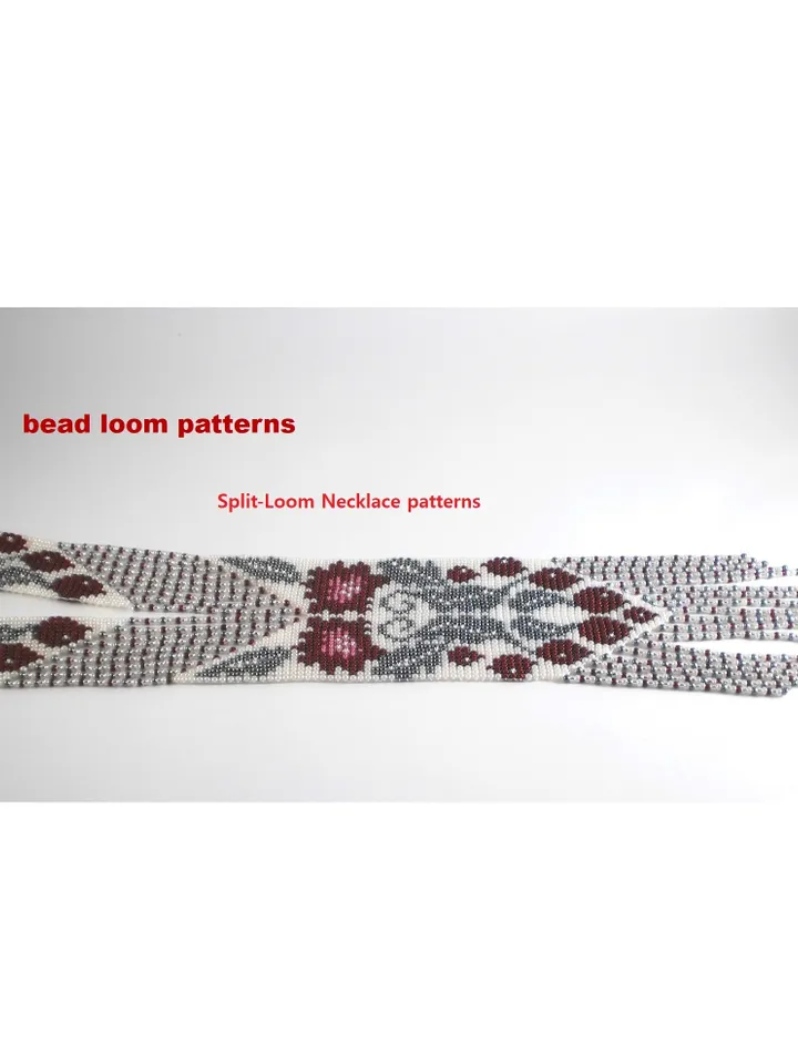 Bead loom patterns, schemes for a Gerdan-Split-Loom Necklace, Beading Loom only Pattern Instant Download, PDF