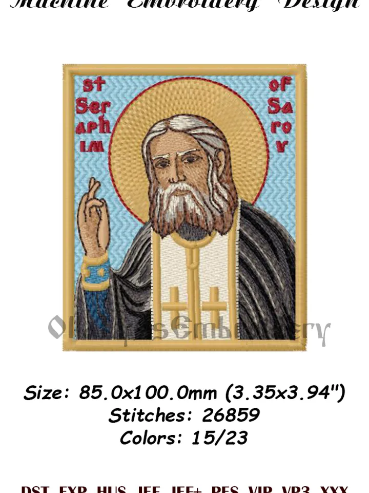 Seraphim of Sarov embroidery design