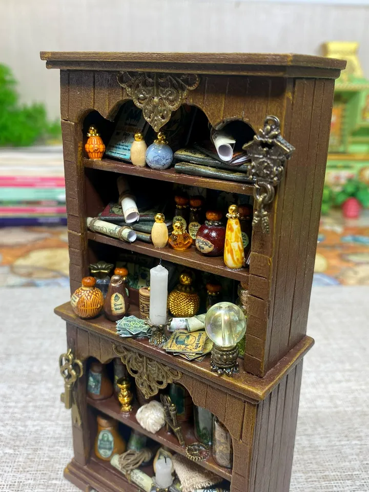 Tutorial. Buffet for a witch. Dollhouse miniature. Furniture for dolls.