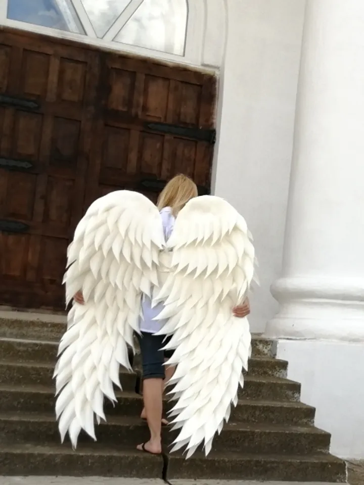 Bride Wings costume, Wedding Angel Wings, Cosplay Wings, Maternity Pregnancy photoshoot, dancing wings