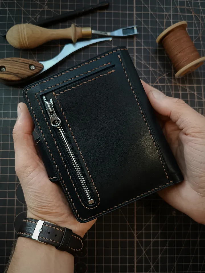 PDF Pattern - Wallet with sections for passports and documents. Download PDF PDF and Video Tutorial Punch pitch 5 mm.