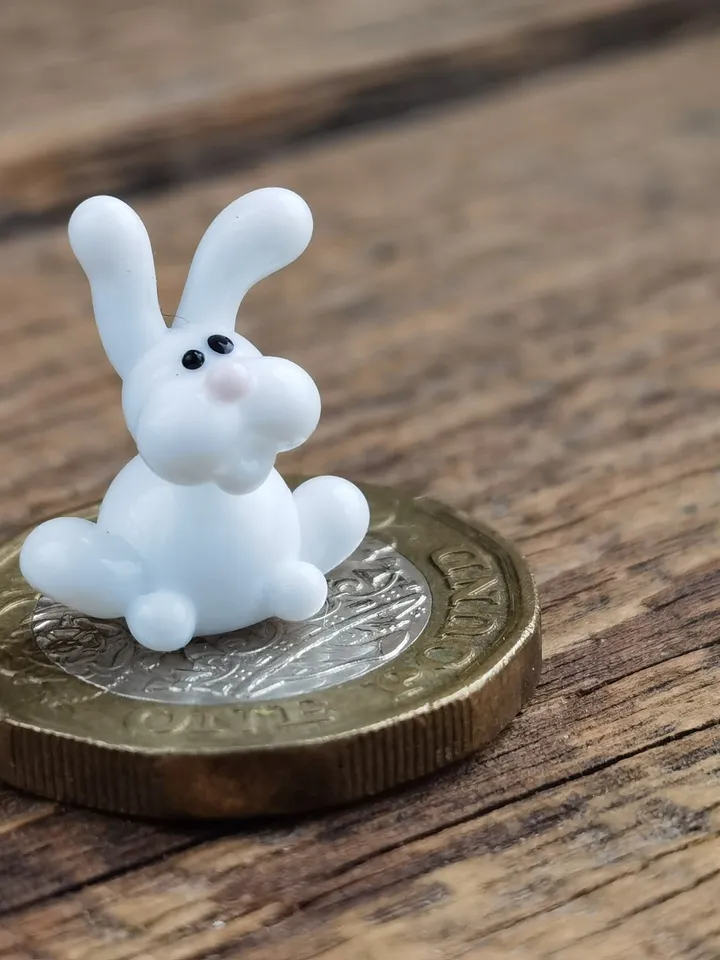 WHITE RABBIT FIGURINE Easter figurines Bunny ornament Easter Bunny decor Rabbit lover gift Rabbit statue Miniature dollhouse easter gifts