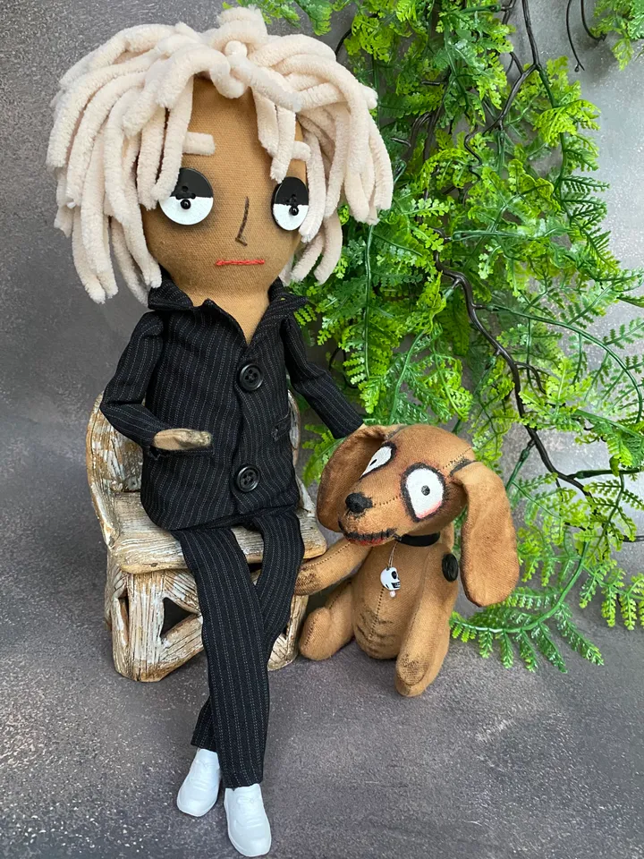 Strange Art Doll, Oddity Boy, Handmade Cloth doll, Gothic Shelf Decor, Weird Art Collectible, Creepy Doll Alternative Gift