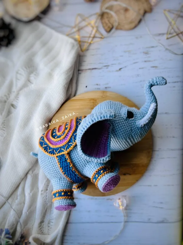 PDF Crochet Pattern Indian Elephant, Amigurumi Decor pattern, Crochet Elephant, Cute Elephant, Safari Animal Pattern, Crochet india Pattern