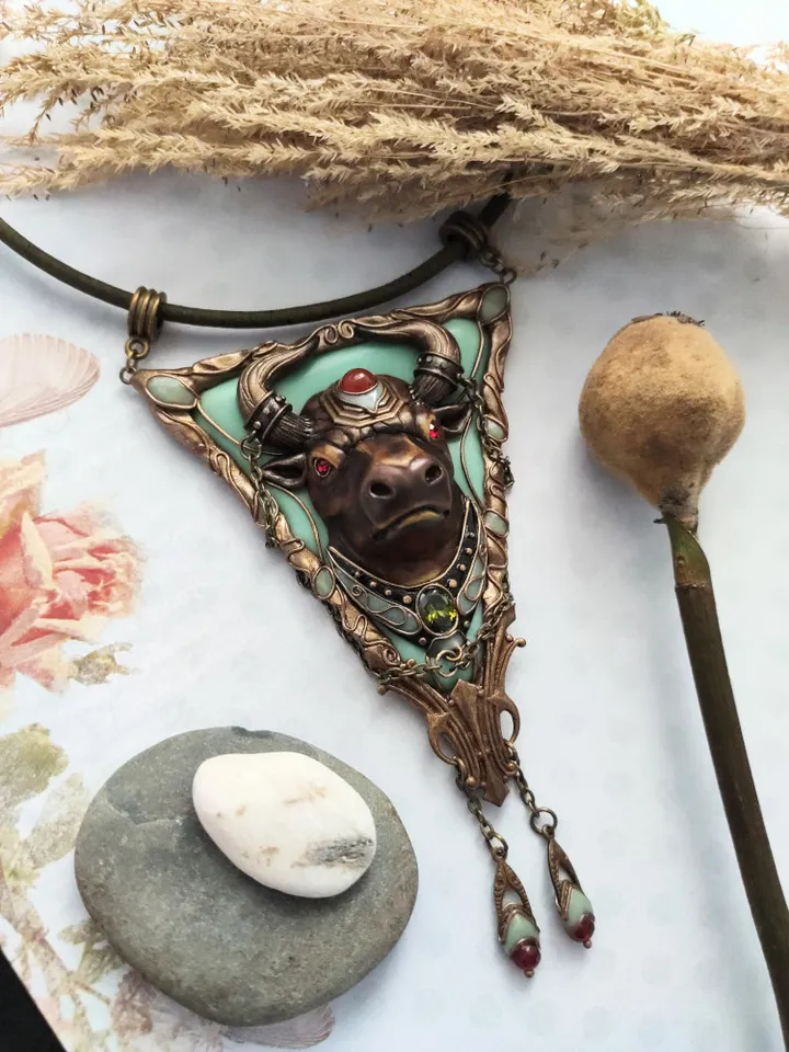 Minotaur Pendant, Minotaur Necklace,Mythology charm, necklace animal