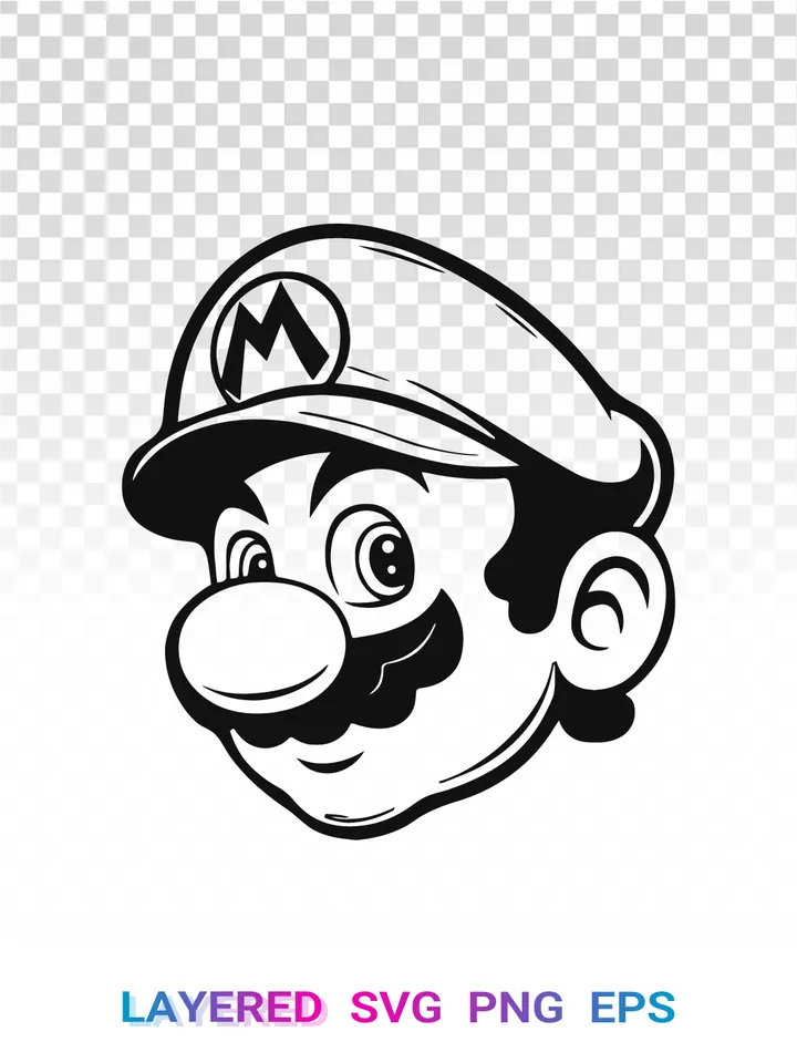Mario SVG PNG, Super Mario Clipart, Nintendo Cricut