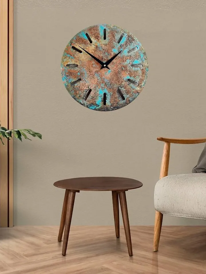 Retro wall clock Unique art rusty color wall clock Texture clock Silent clock