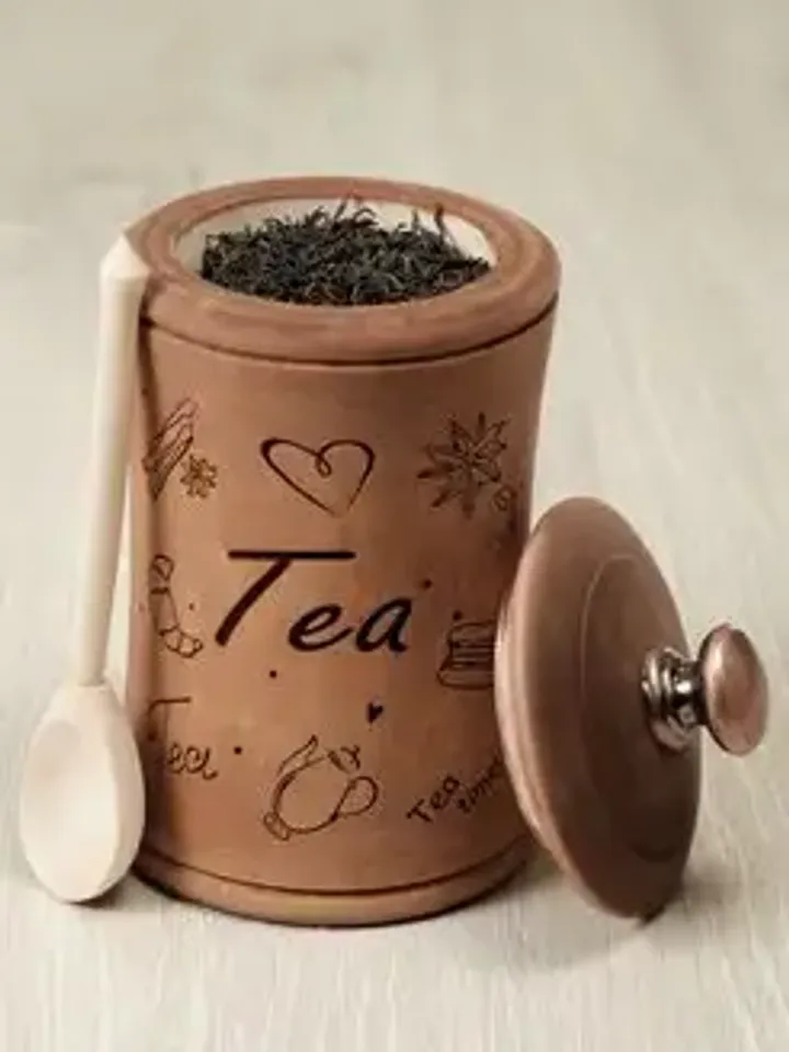 Gift set wooden jar with tea + spoon