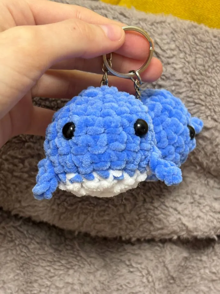 Handmade Crochet Whale Keychain