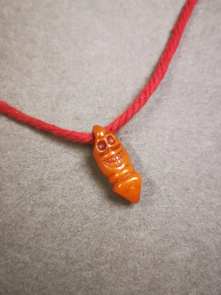 Gandhanra Tibetan Bone Carved Phurba Amulet, Ritual Implement Pendant