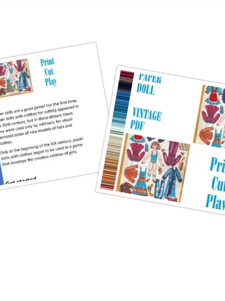 Paper Doll 1980s Digital Download PDF