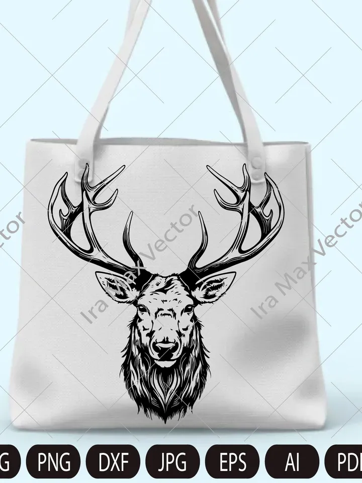 Deer Svg, Elk svg, Deer Head Svg, Deer face, Deer Hunting Svg , Hunting Svg Files, Animals Svg , Deer Silhouette , Deer Clipart, Deer Vector
