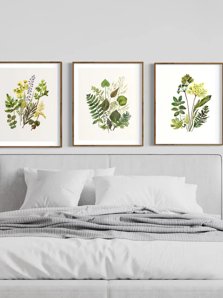 Watercolor Botanical Print Set Of 3 Floral Printable Art Gallery Wall Art Wild Flowers Art Floral Farmhouse Art Wild Flowers Minimalist Art