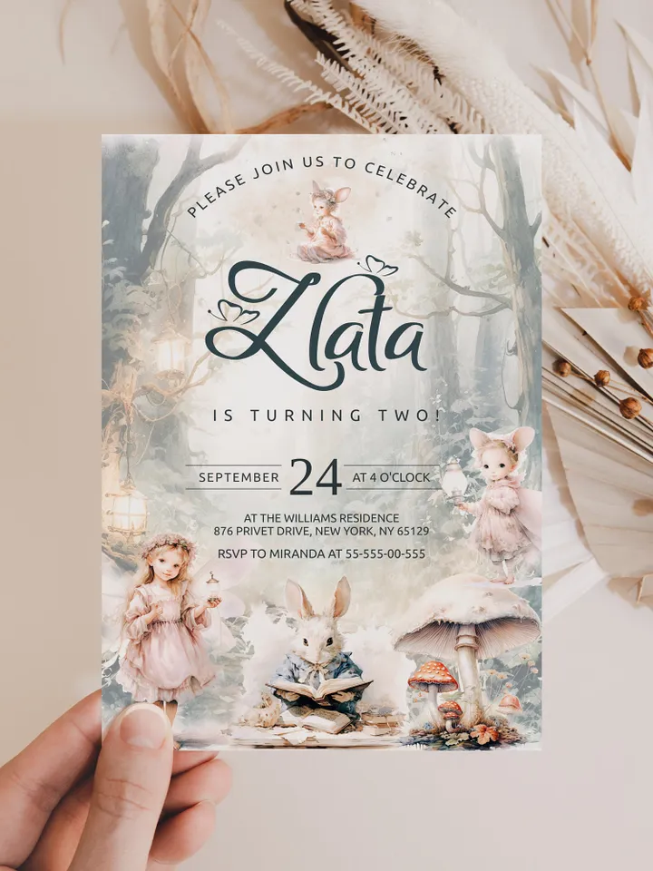 Editable Fairy Birthday Invitation Fairy Floral Birthday Invite Magical Enchanted Fairy 1st Birthday Invite Pixie Fairy Party Magical fa12