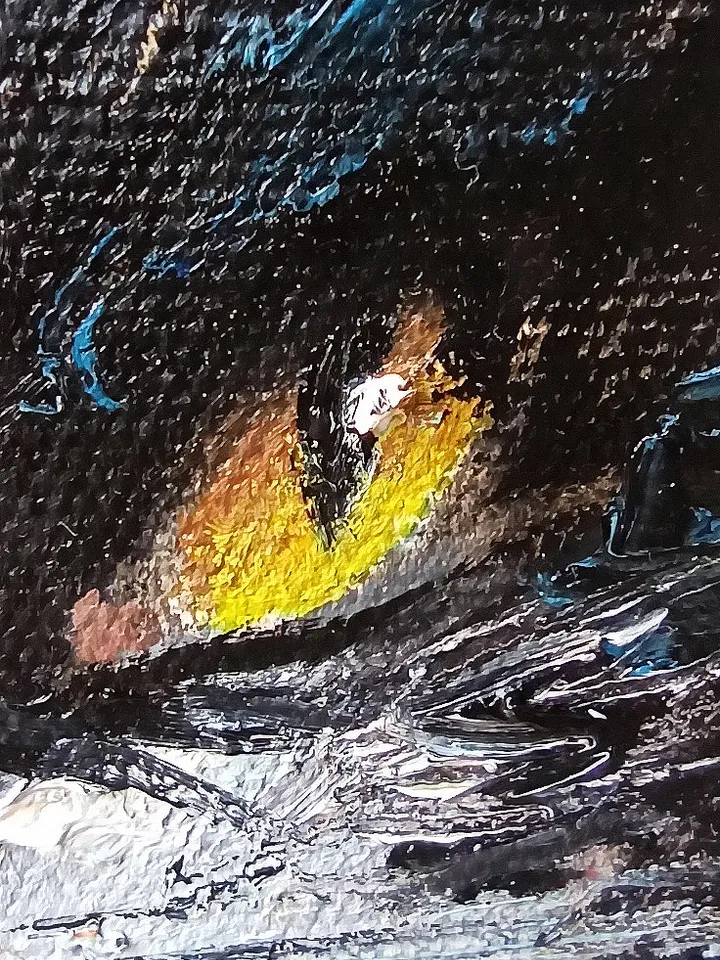 The Expendable Cat. Original Oil Painting Abstract Cat Square Artwork