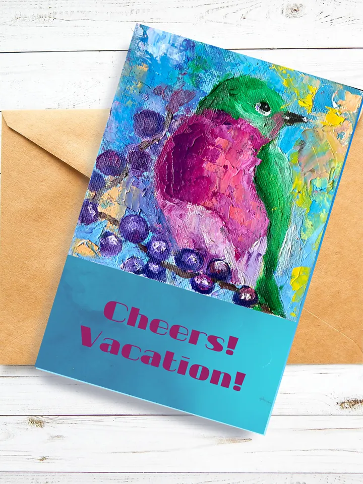 Digital Greeting Card Australian Robin Painting Bird Holiday Gift
