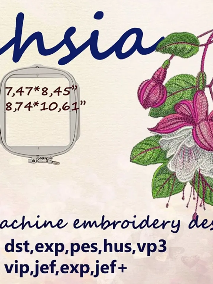 Fuchsia 10x12  Embroidery Design