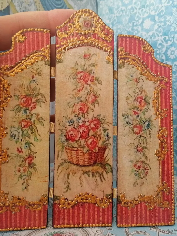 Handmade screen for a dollhouse. 1:12
