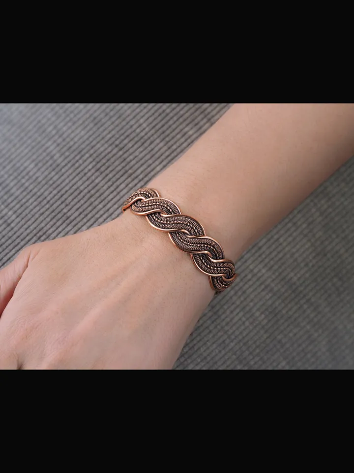 Copper wire wrapped bracelet for woman 7th Anniversary gift Small size bracelet