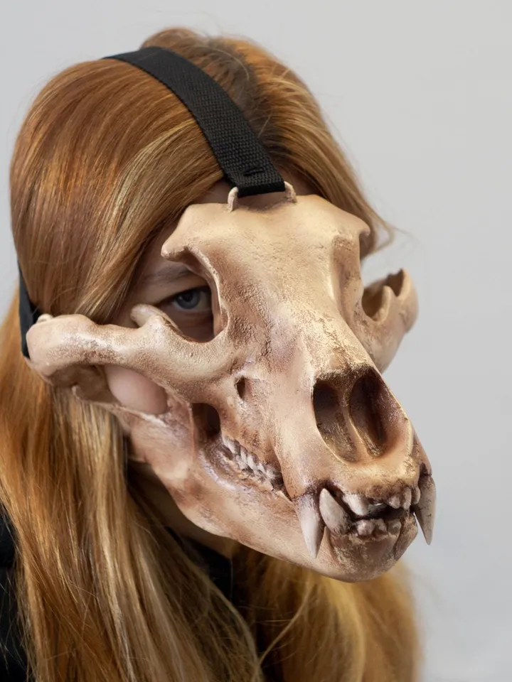 Bear Skull Mask, Realistic face Mask, Horror Mask, Animal Skull Mask, resin skull mask, realistic bear mask, burning man mask, shamanic mask