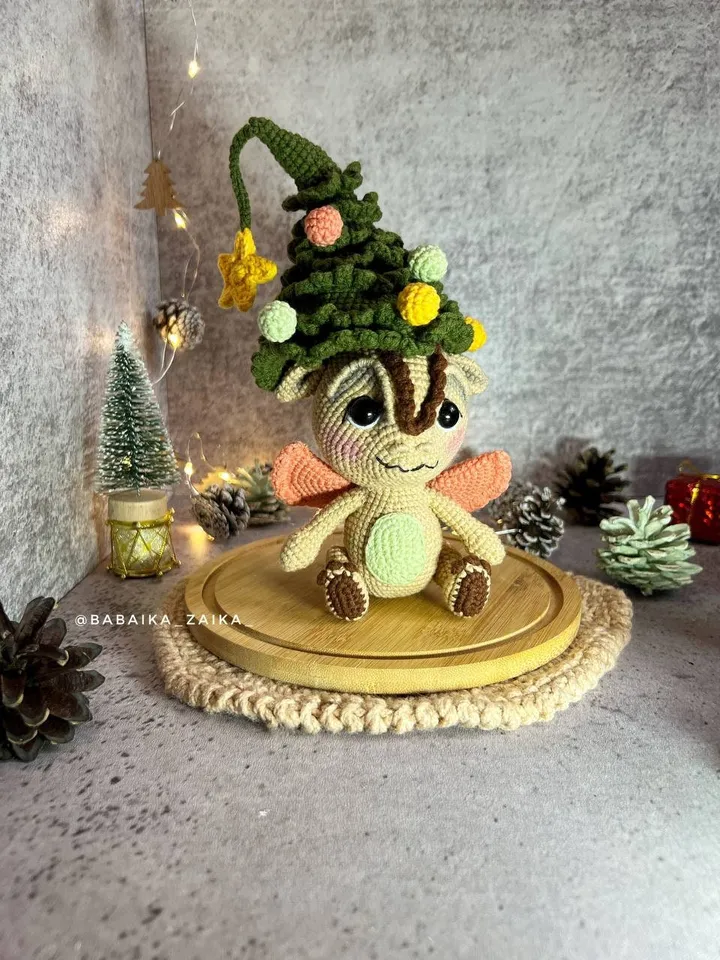 PDF Crochet Pattern Xmas Dragon, Christmas Crochet Pattern, Animal Crochet, Amigurumi Crochet Ornament Christmas baby Animal Christmas Decor