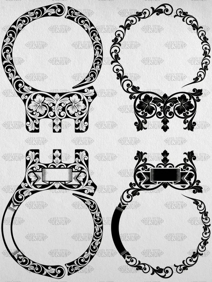 VECTOR DESIGN Handcuff Peerless Model 801 Scrollwork 1