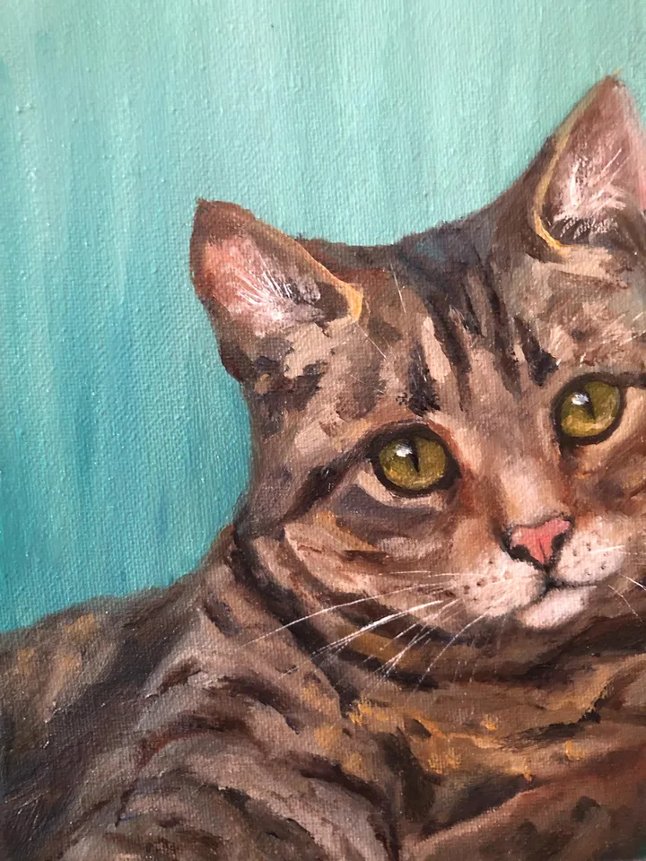 Cats Oil Painting Original Cat Portrait Animal Wall Art Pet Portrait