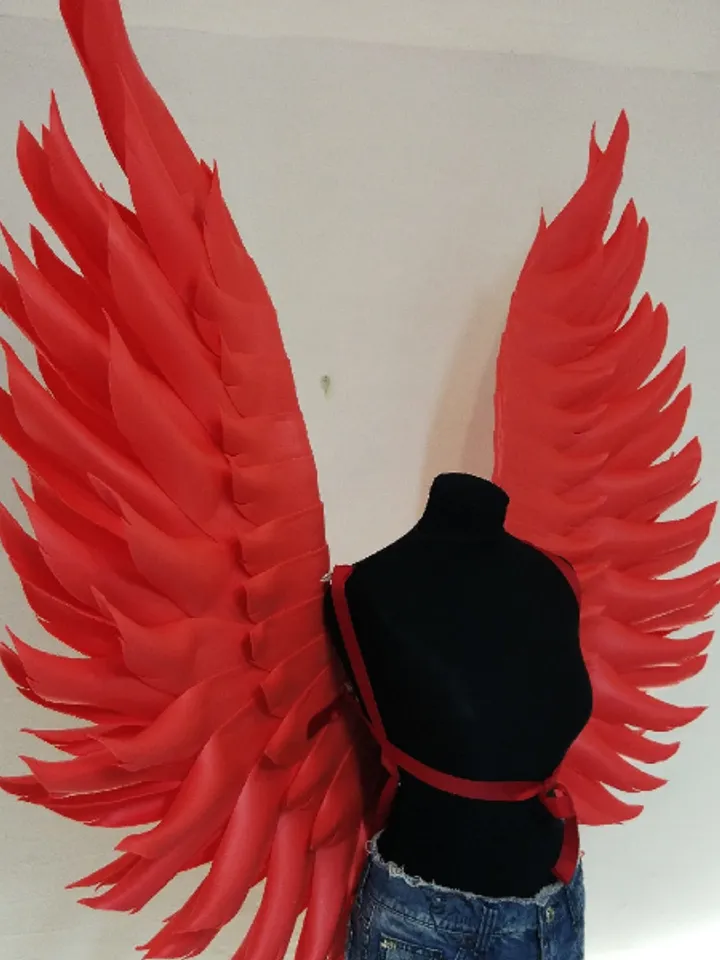 Red angel wings adult, angel wings costume, wings cosplay, Lucifer wings Large red angel wings, red wings party