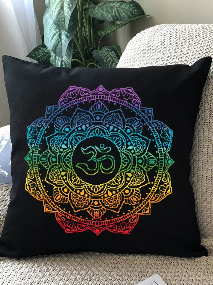 Mandala Om cross stitch pattern download PDF Meditation yoga cross stitch Chakras embroidery beginners Unique cross stitch simple #M146