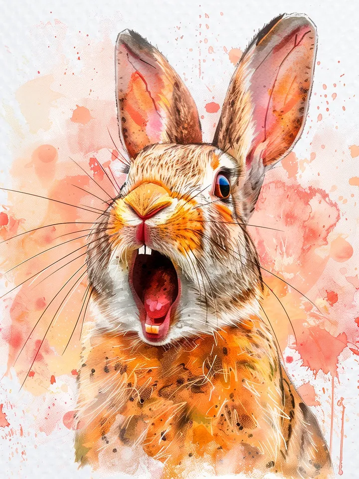 8 Amazed Rabbit PNG Clipart, Amazed Hare for sublimation, Printable Watercolor Rabbit clipart, Digital download, Paper crafts, junk journals