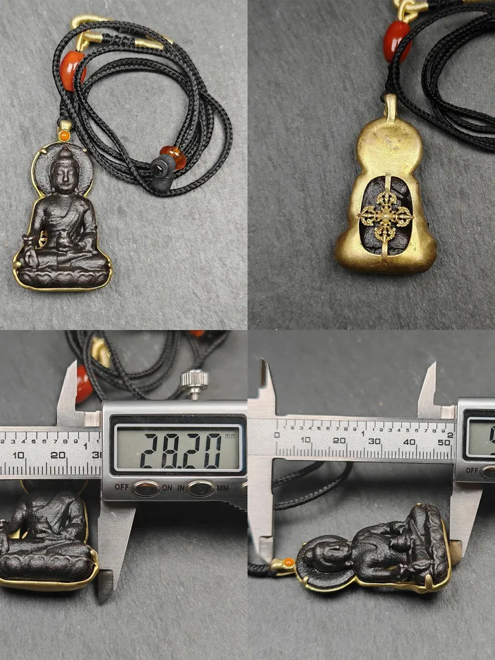 Handmade Tibetan Buddha Statue Amulet,Vintage Protective Charm,Shakyamuni,Amidabha,Jambhala,Guru Rinpoche,Chenrezig,Medicine Buddha Pendant