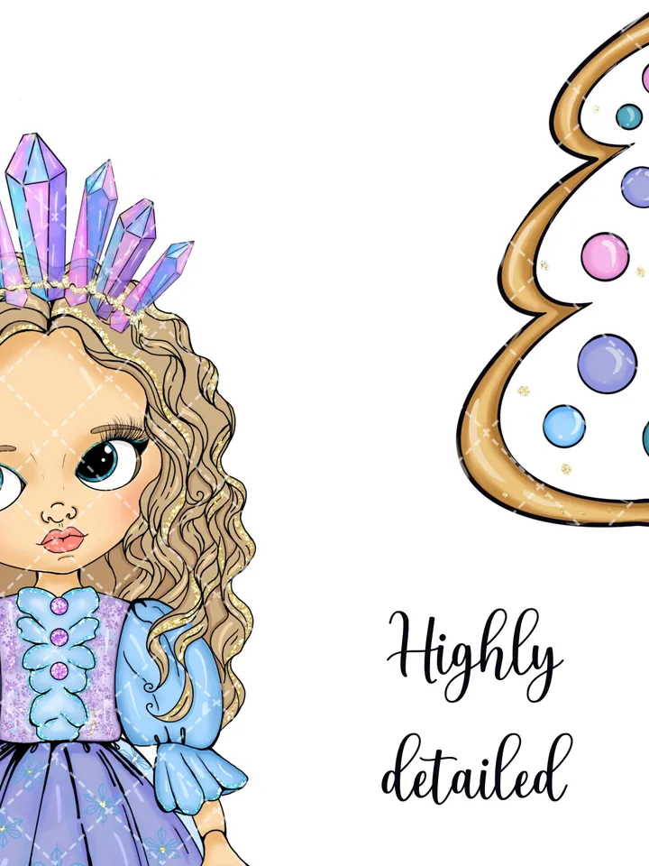 Cute Winter Girl Clipart, Winter Doll Clipart, Christmas Girl Clipart, Snow Princess Clipart Bundle, Sublimation Designs, Digital Clipart