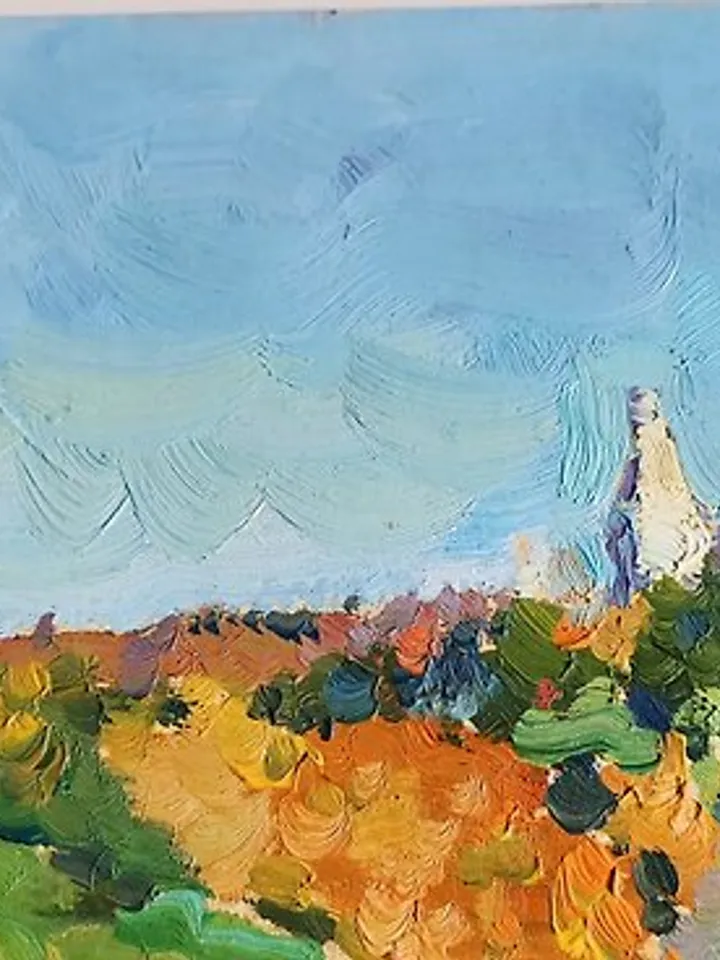 Fall Tree Painting Original Art Oil Painting 手工油畫 微型油画 微型绘画 油畫 掛畫