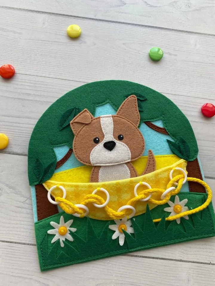 Felt Dog house pattern pdf, Quiet book Dollhouse pattern, Pet Felt book pattern svg, Felt dog Pattern, Busy book pattern for girl