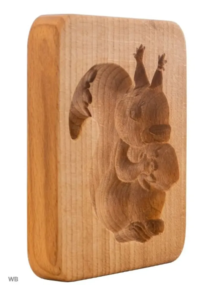 squirrel Embossed cookie mold, cookie cutter, wooden mold, Wooden stamp stamp for gingerbread cookies springerle stamp
