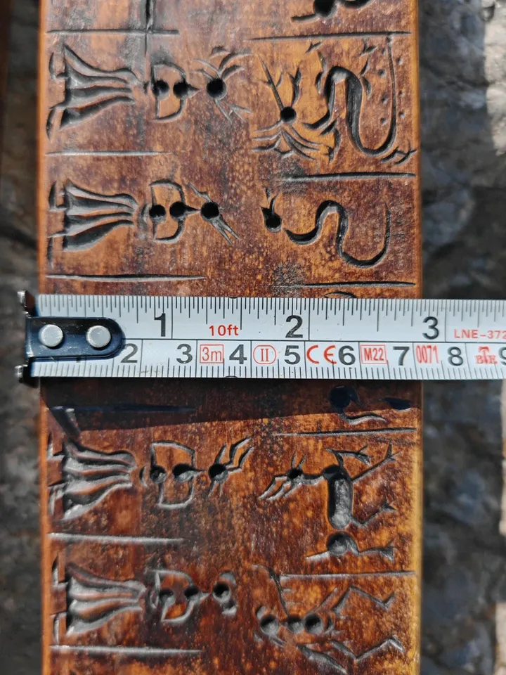 Gandhanra Antique Tibetan Buddhist Zanpar Wooden Mold Stick,Dharma Ritual Plate,Intricately Carved Esoteric Ritual Objects and protectors
