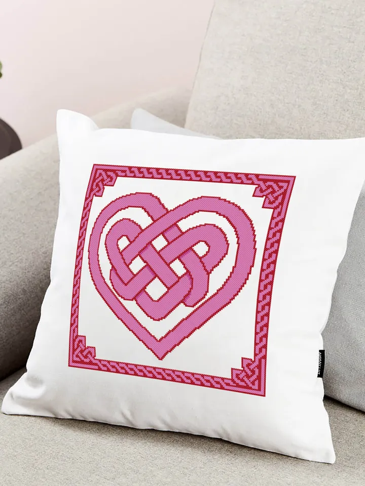 Celtic love knot cross stitch pattern download PDF, Celtic heart cross stitch chart, Celtic ornament embroidery, Easy mandala pattern #M53