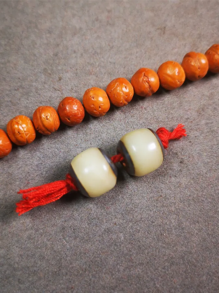 Gandhanra Yak Bone Carved Tibetan Mala Spacer Beads,Marker Beads for Prayer Beads Necklace Accessories,0.43&quot; × 0.4&quot;