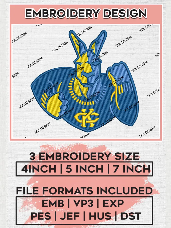 Kansas City Roos Logo Machine Embroidery Design, NCAA Kansas City Roos Embroidery Design Design files, NCAA Embroidery Designs, NCAA Machine Embroidery Designs, Digital Download