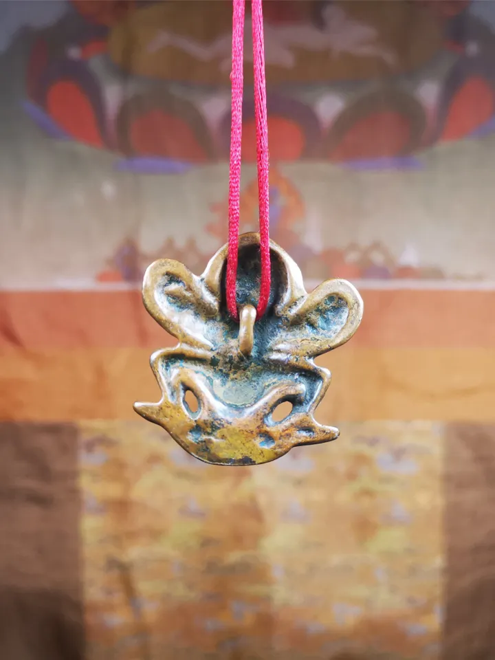 Gandhanra Antique Tibetan Buddhist Amulet Pendant - Garuda - The Golden-Winged Bird, Crafted from Red Copper,1.65"