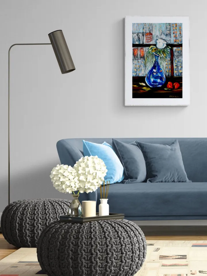 Original painting flower Rose, Floral oil painting on canvas