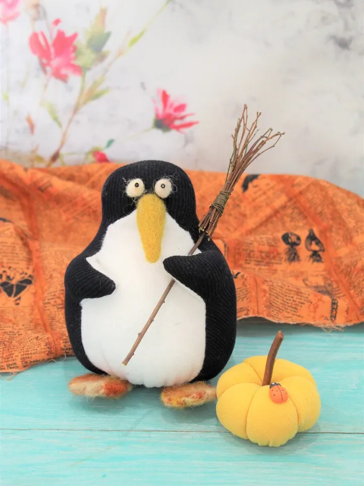 Plush soft penguin toy- Halloween decor, funny gift for friend
