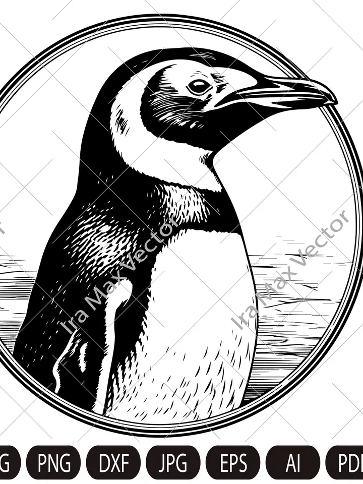 Penguin Svg, Penguin logo,King Penguin SVG, Sea Animal SVG, Penguin Silhouette, Penguin Clipart, Penguin SIlhouette, Penguin detailed