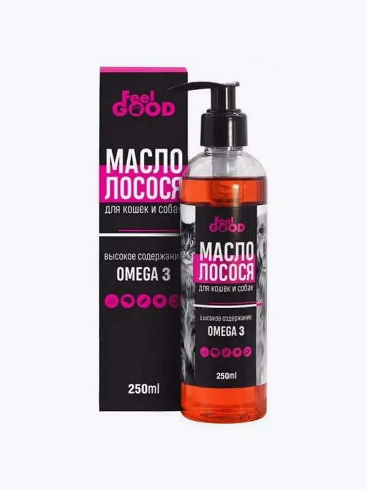 Salmon Omega-3 Oil for cats and dogs, 100ml/ 3.38 oz FEEL GOOD