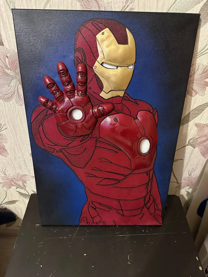 Iron Man 3d Volumetric painting with backlight