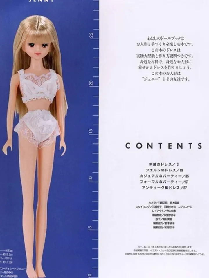 Clothes for Fashionable Dolls Japanese Magazine Sewing Pattern Wardrobe Clothes for Dolls Digital Download PDF
