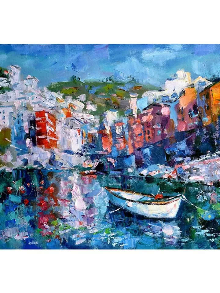 Italy Painting Landscape Original Artwork Riomaggiore Impressionism