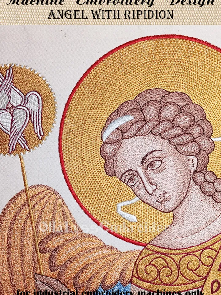 Angel With Ripidion embroidery design