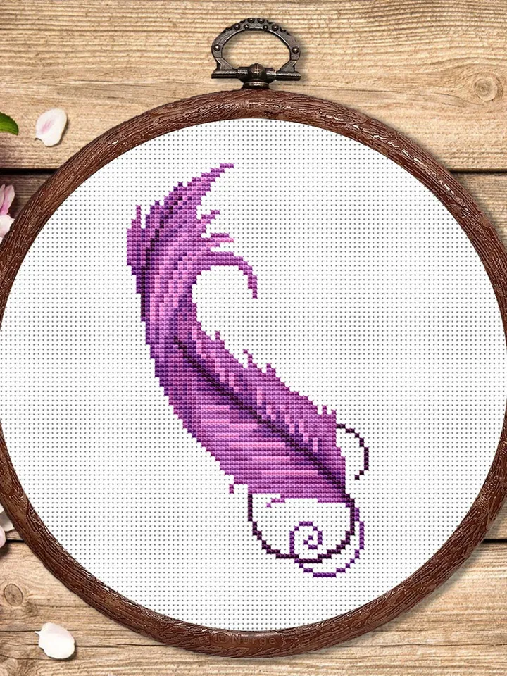 The Feather Cross Stitch Pattern, Feather Cross Stitch Pattern, Folklore Cross Stitch Pattern, Boho Feather Patterns #oth007
