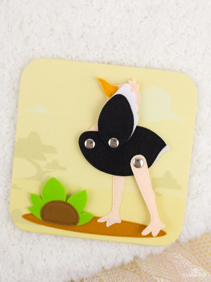 Ostrich - Felt Applique - Sewing Pattern